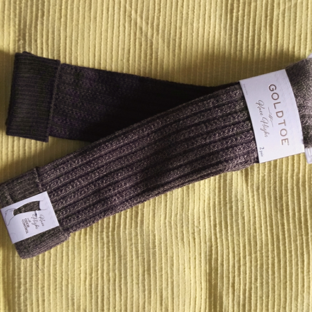 New Gold Toe odor control brown knee high socks 2pair